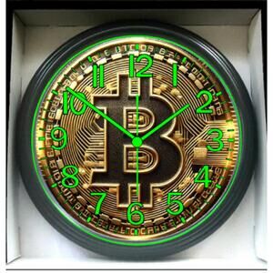 Bitcoin Design Glow In The Dark Wall Clock